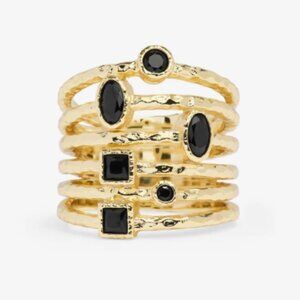 Melinda Maria Monroe Ring Gold|Black Diamondettes